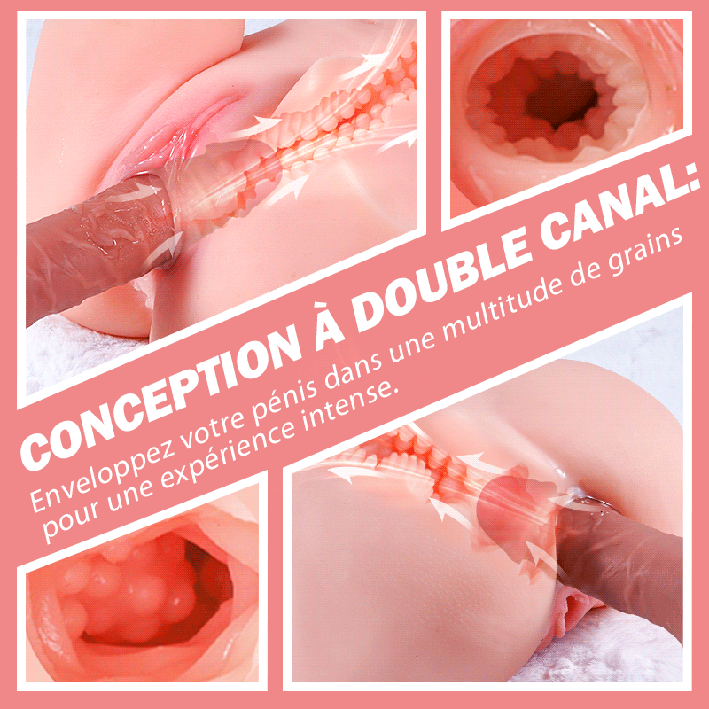 HERA - Poupée sexuelle avec vibration & fonction d’aspiration – Expérience d’oral réaliste, 6 modes de vibration et 3 modes d’aspiration, matériau TPE