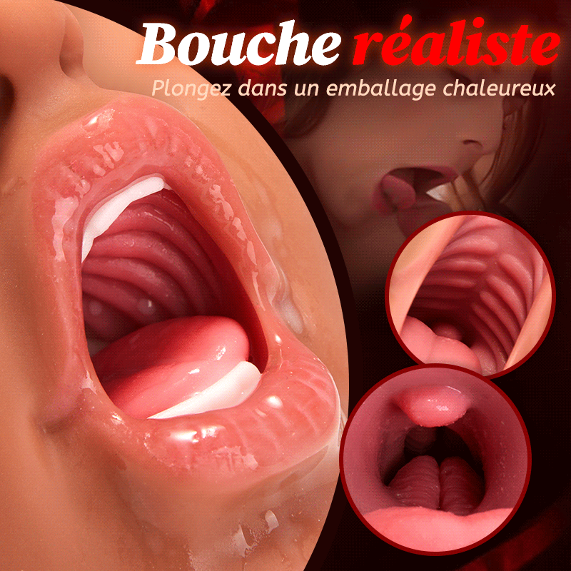 Ivy - Brune Chatte de Poche sexe oral masturbateur réaliste 2 modes de vibration