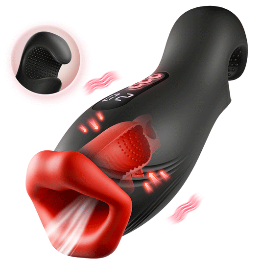 Enchantment - 9 Vibrations 4 Aspirations Suction par Clampsement Simulateur Oral pour Hommes