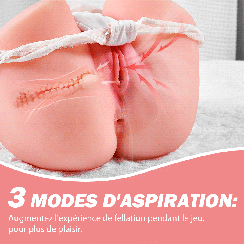 HERA - Poupée sexuelle avec vibration & fonction d’aspiration – Expérience d’oral réaliste, 6 modes de vibration et 3 modes d’aspiration, matériau TPE