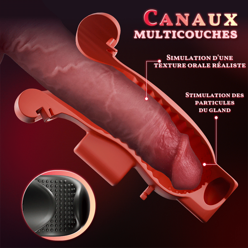 Enchantment - 9 Vibrations 4 Aspirations Suction par Clampsement Simulateur Oral pour Hommes