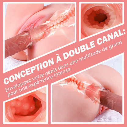 HERA - Poupée sexuelle avec vibration & fonction d’aspiration – Expérience d’oral réaliste, 6 modes de vibration et 3 modes d’aspiration, matériau TPE