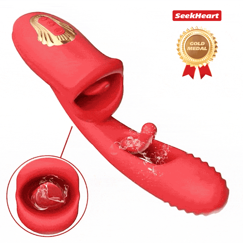 Bisou - Vibrateur G-Point-Slap avec fonction de léchage de la langue & langue vibrante