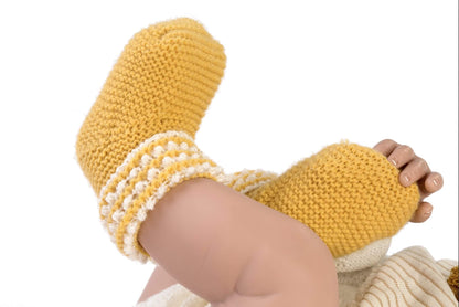 Chaussons laine jaune