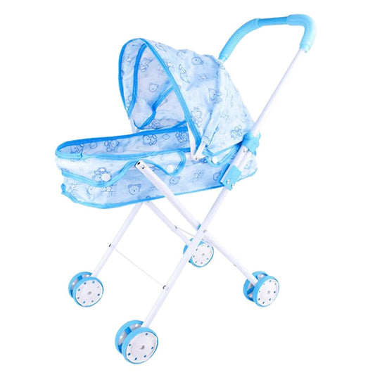 Poussette pour Bébé Reborn Bleu Ourson