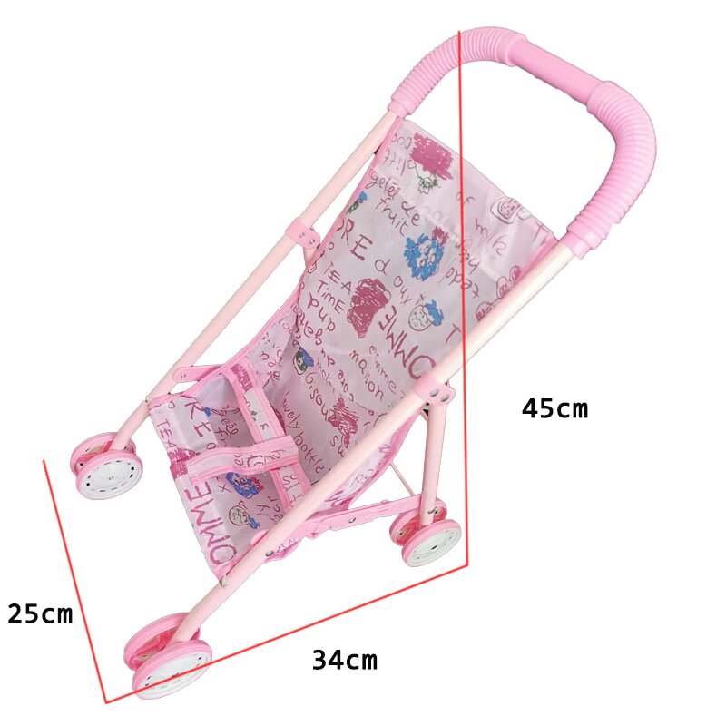 Poussette pour Bébé Reborn Rose écritures