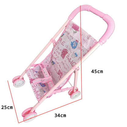 Poussette pour Bébé Reborn Rose écritures