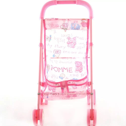 Poussette pour Bébé Reborn Rose écritures